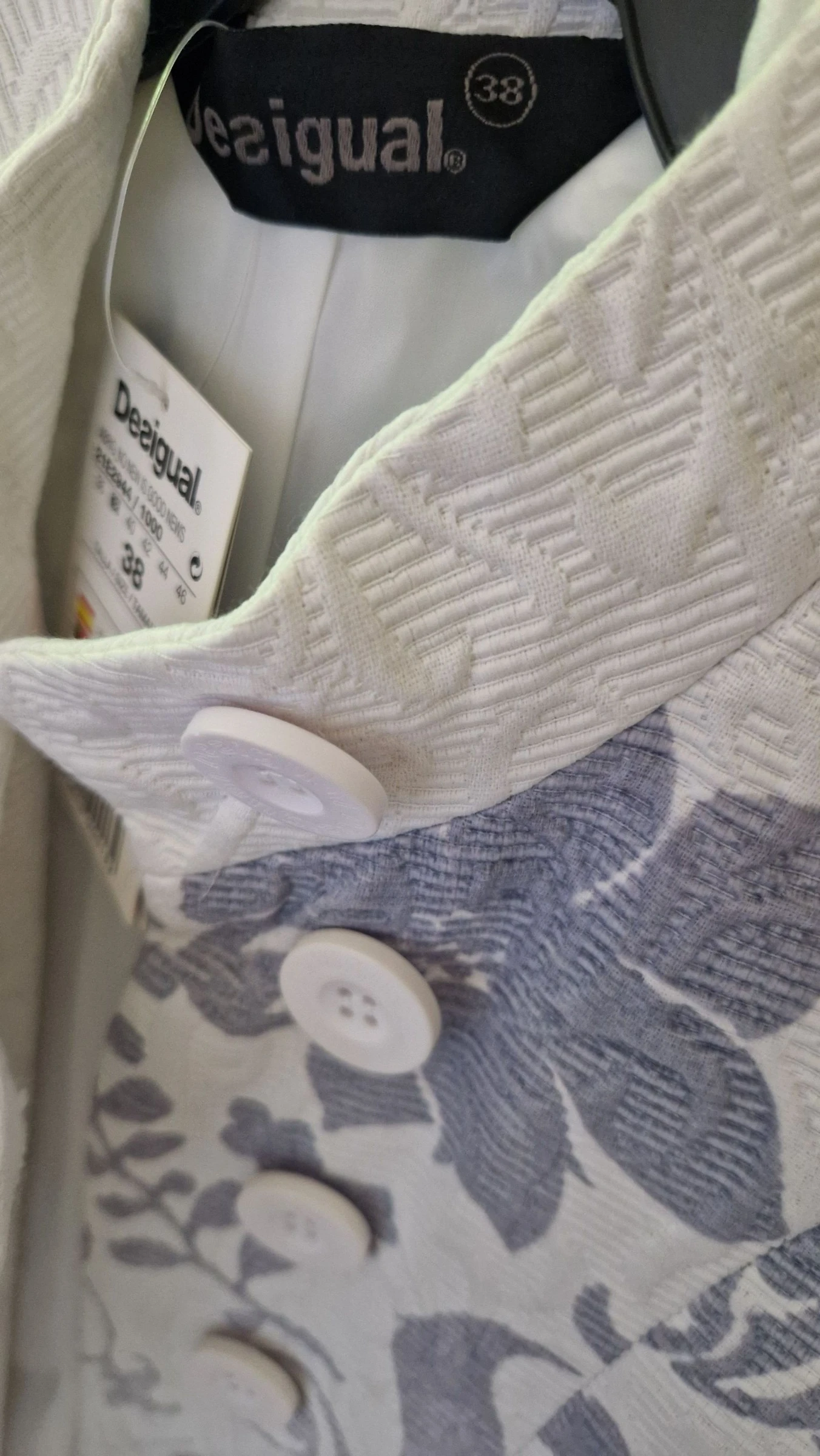 Desigual floral print coat grey white NEW M – photo 14